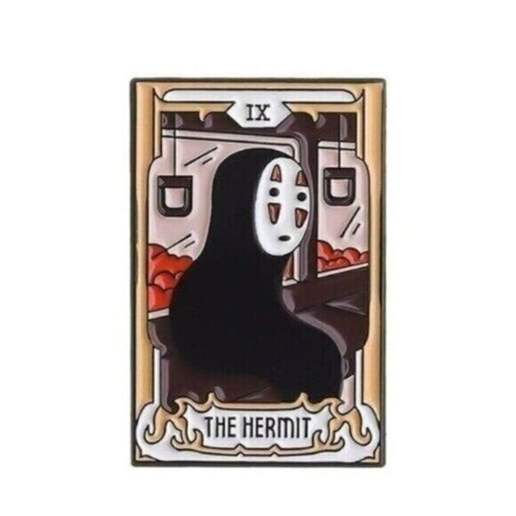 Jewelry - 3/20 Spirited Away The Hermit Tarot Card Enamel Pin